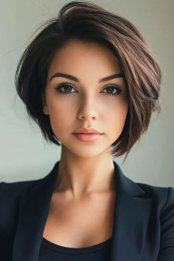Short structured bob with timeless appeal.