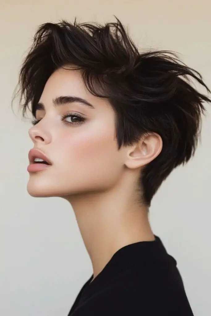 Playful tousled pixie with soft movement.