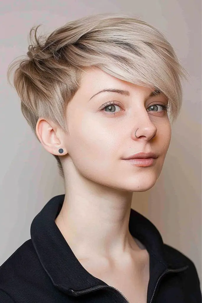Soft layered pixie with gentle volume.