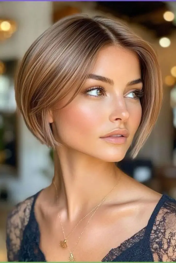 Jaw-length bob with clean precise cut.