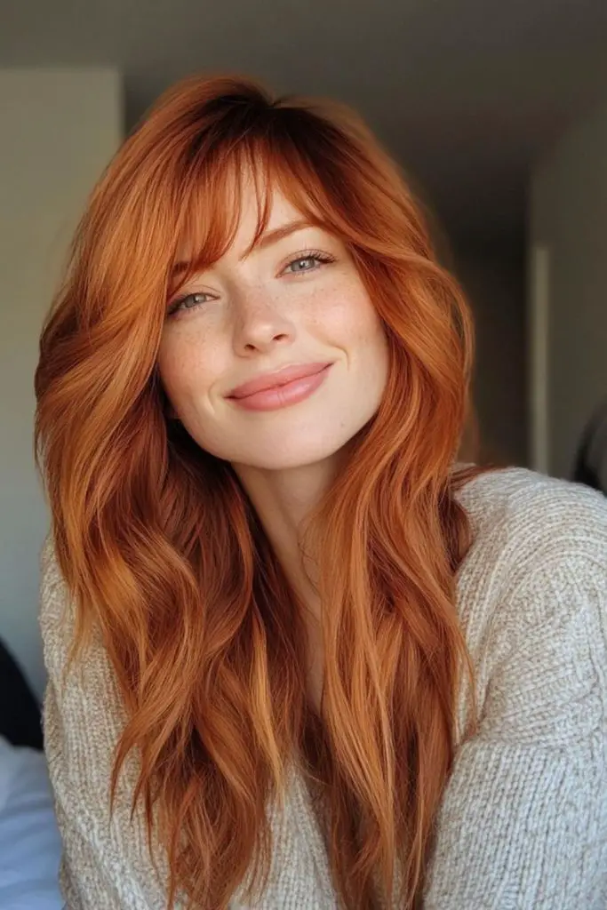 Fiery, dynamic haircut with tousled waves.
