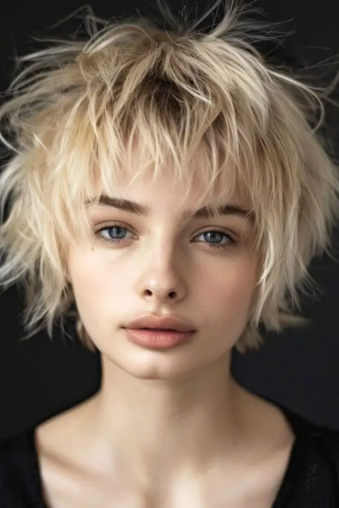 Playful bob cut with feathery texture.