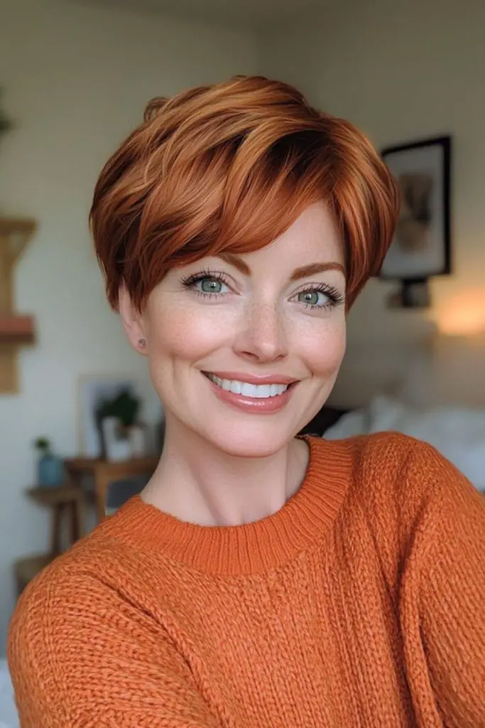 Golden peach crop with edgy lift
