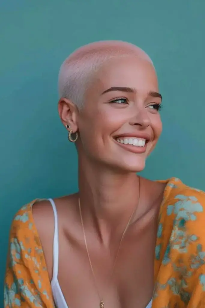 Rose-silver bold feminine buzz.
