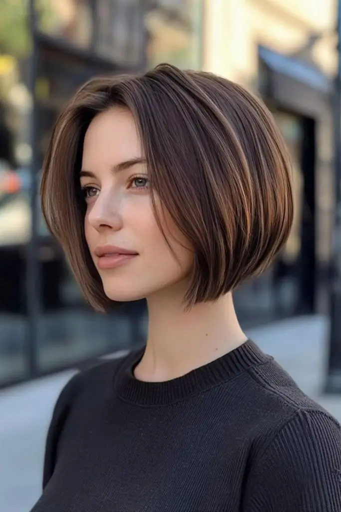 Textured short bob with airy layers