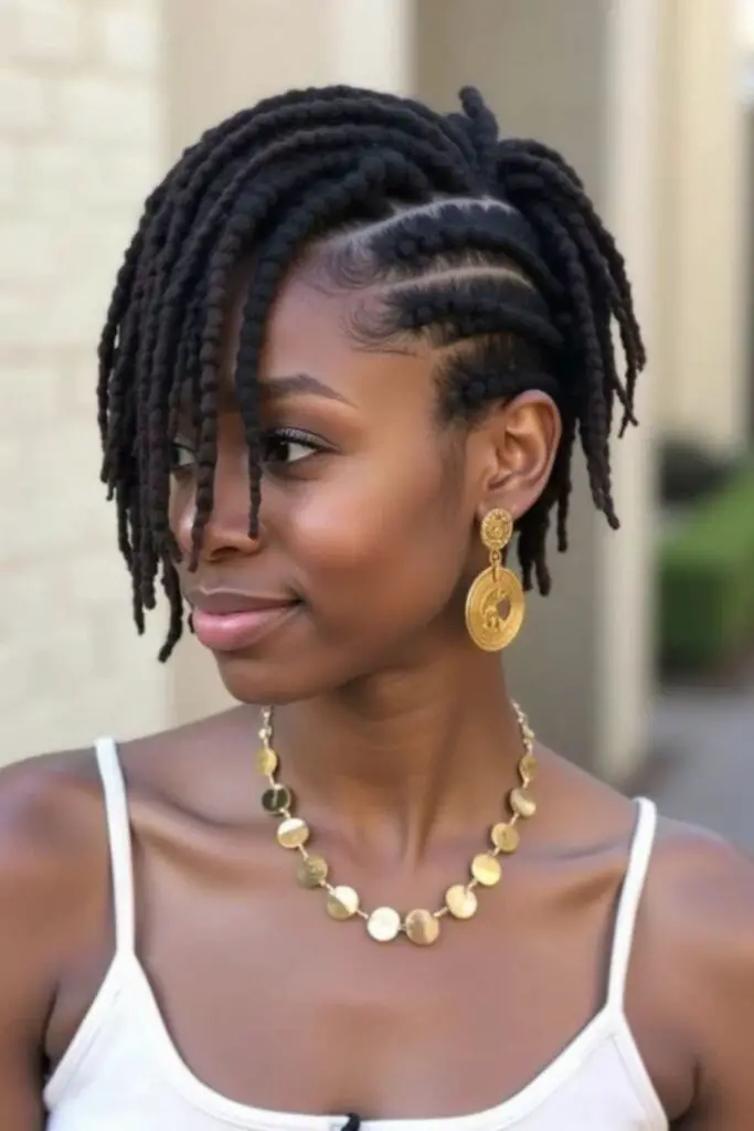 Thick bold dreads with volume.