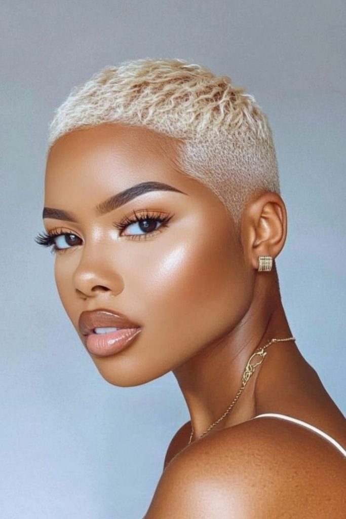 Urban buzz cut with wave texture.