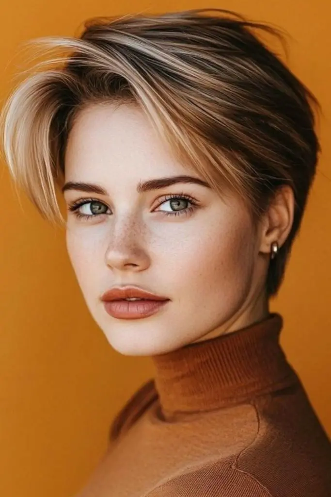 Razored crown shimmer in honey blonde