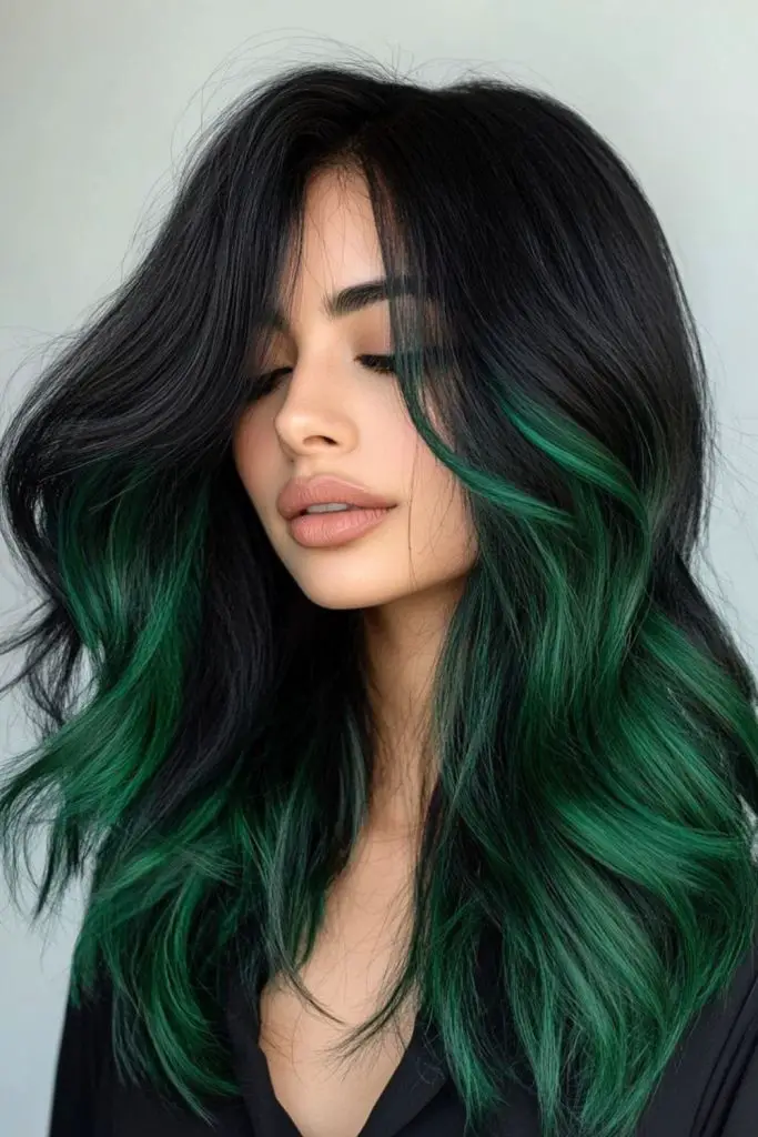 Emerald layers soar and shimmer brightly.