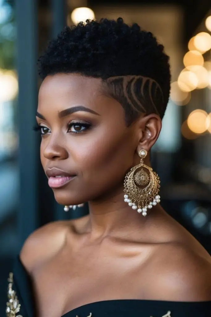 Tapered fade with slick fox shape.