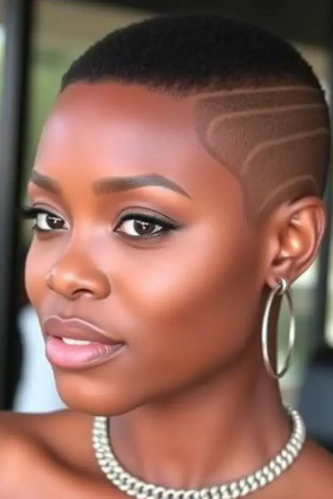 Black tornado-inspired buzzed design