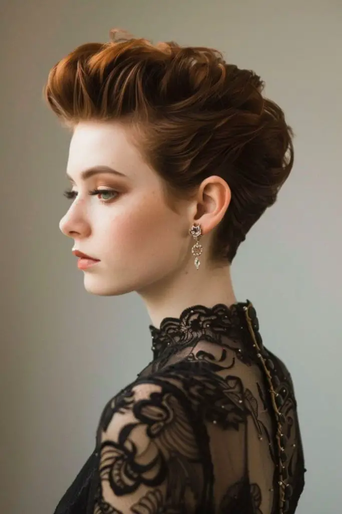 Bold faux hawk with sleek sides.
