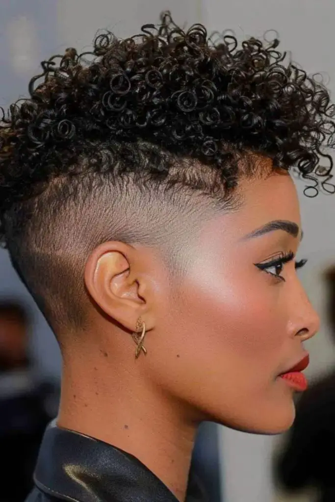 Crowned fade with sculpted shape.