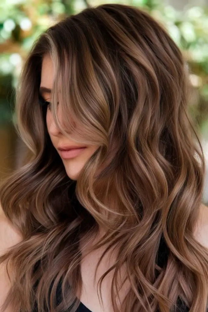 Sienna shimmer flowing through soft layers