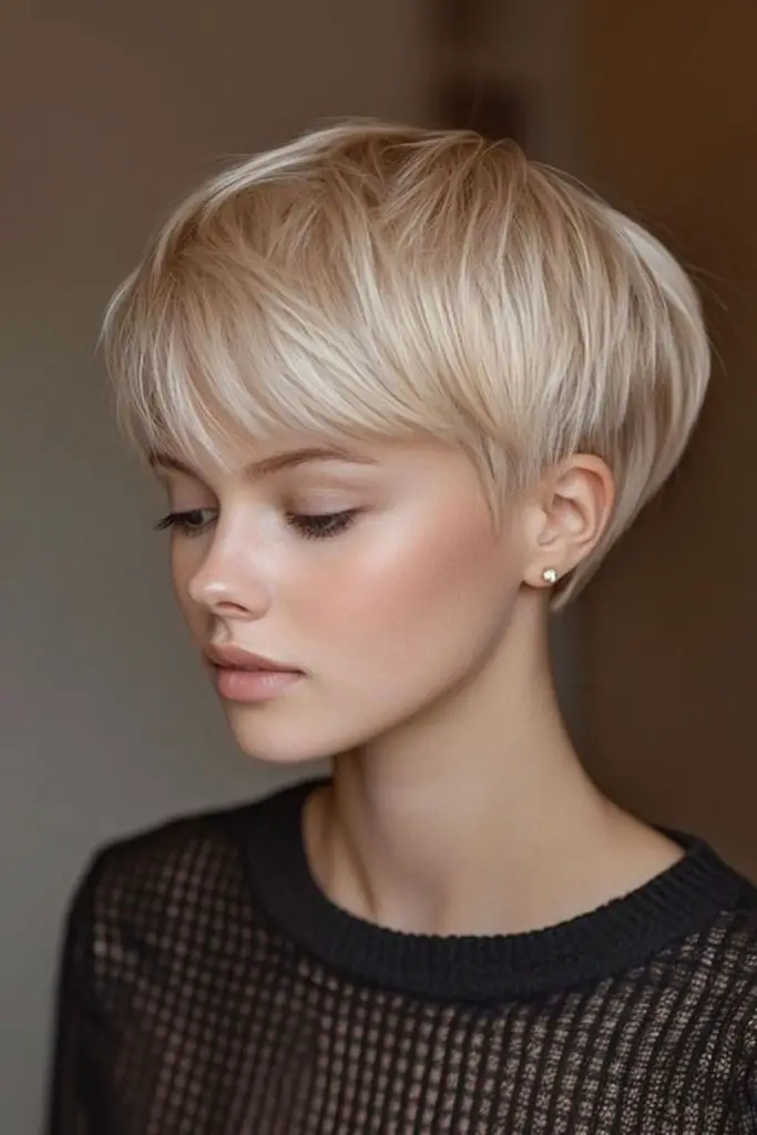 Futuristic pixie with sunlit edges