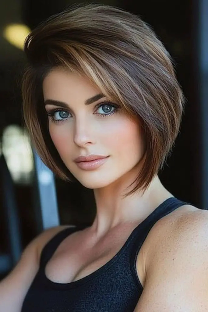 Stacked layers create fullness at back.