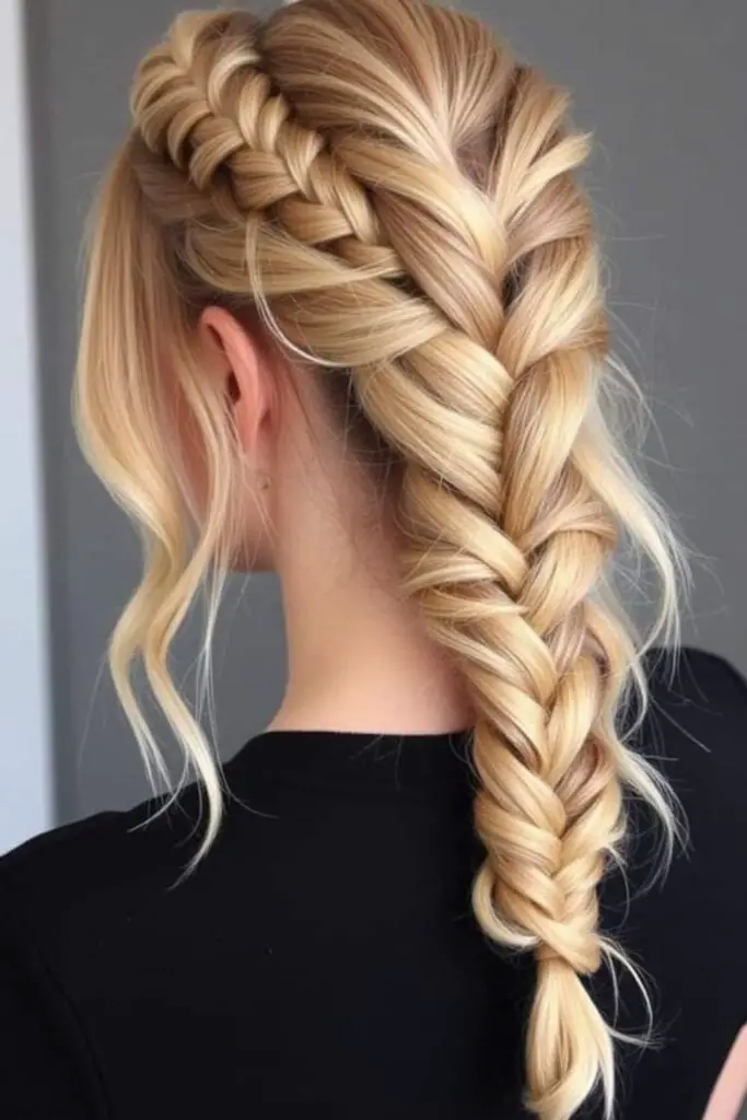 Silky smooth velvet-finish fishtail braid.