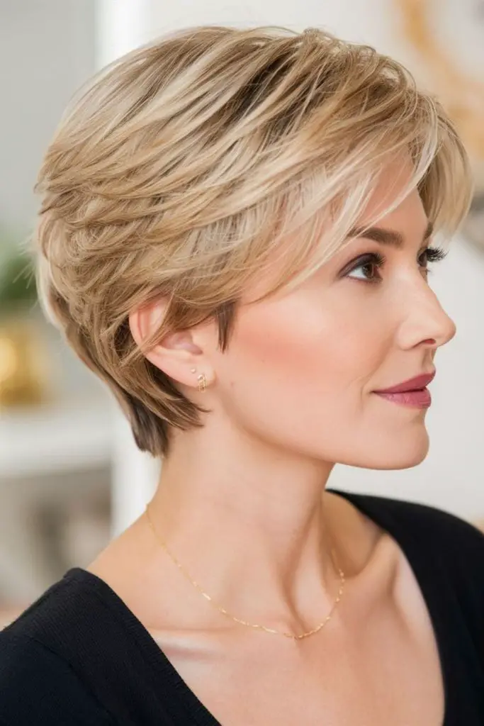 Airy, tousled crop for natural volume