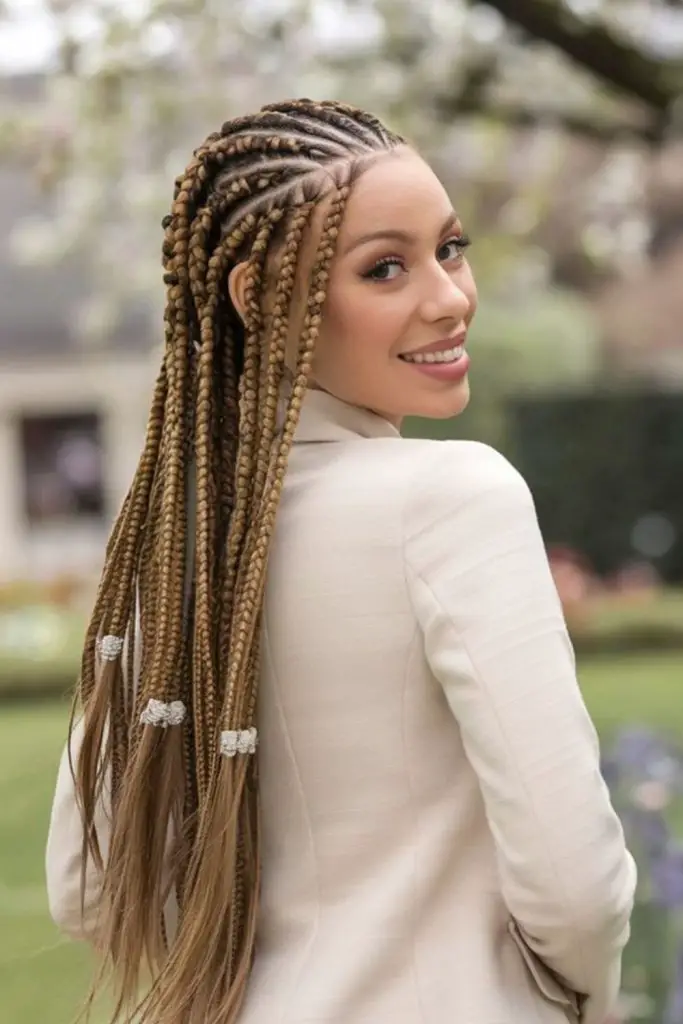 Endless loop braids form golden pattern.