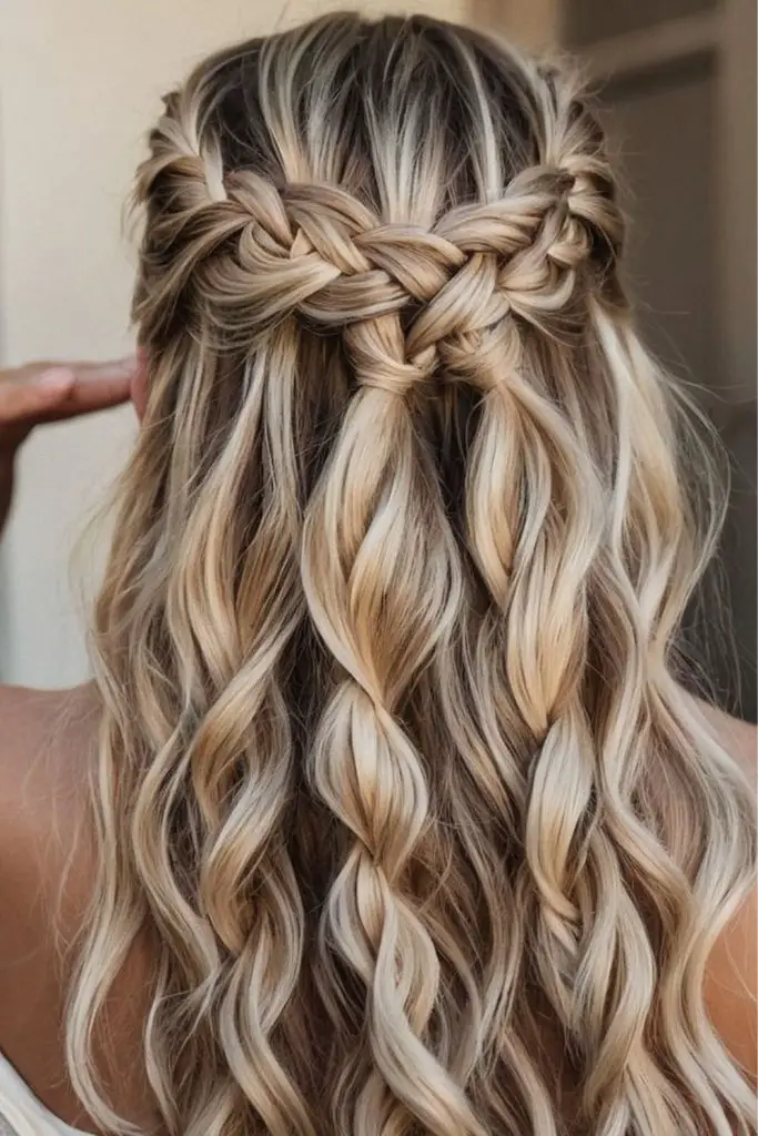 Thick wild plaits spill like vines.