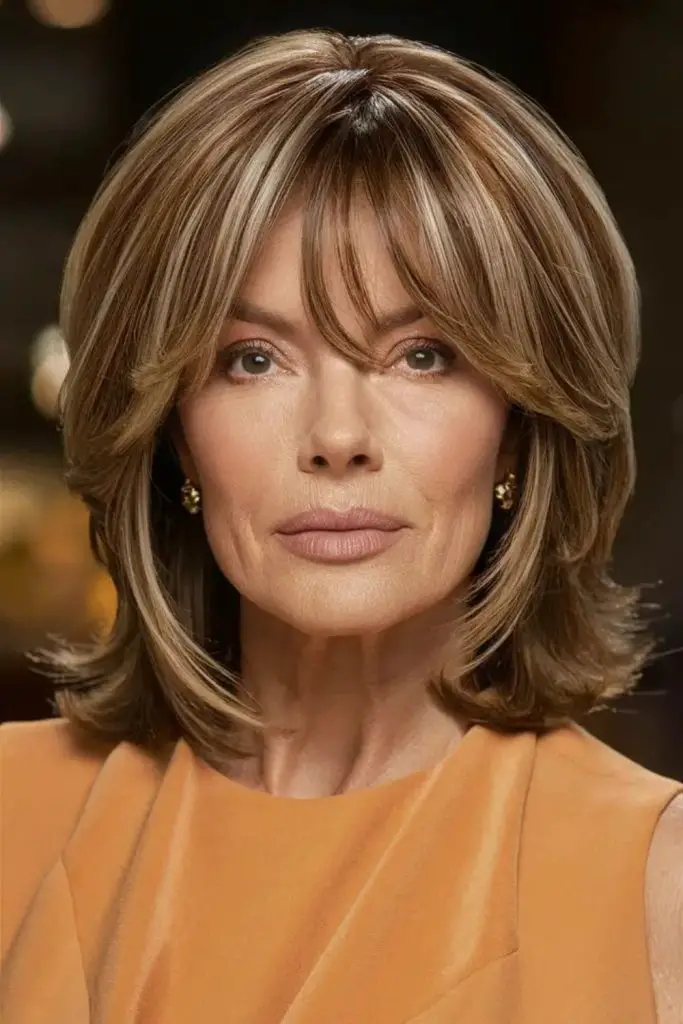 Flipped shoulder bob with shine.