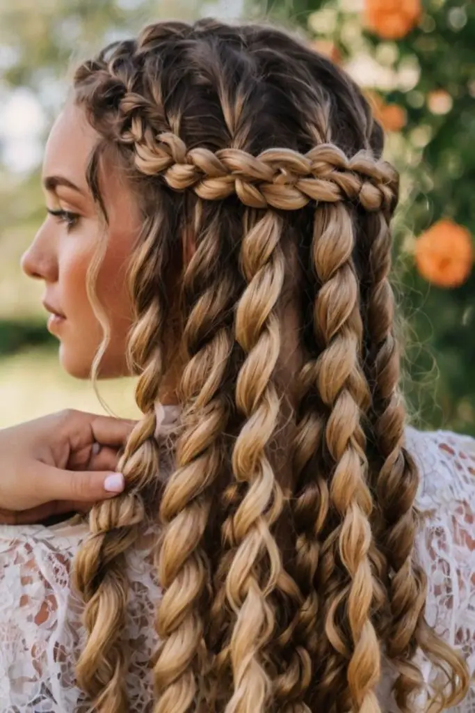 Wave-like braids twist with storm energy.