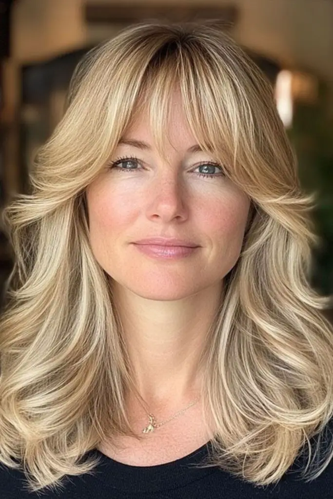 Wispy fringe with curled edges.