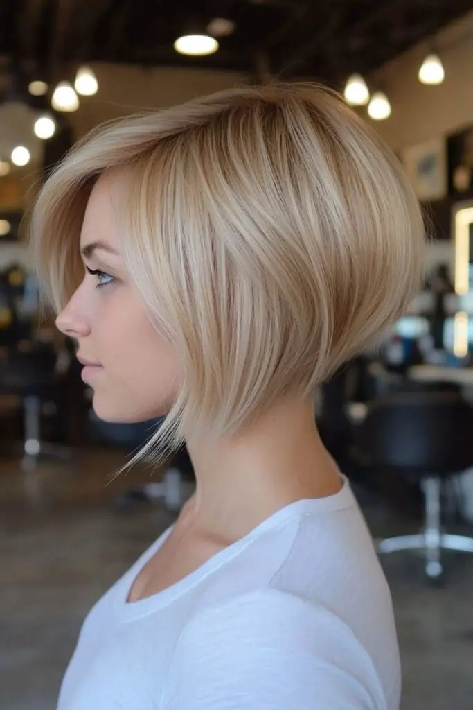 Angled Sugar Bob silky side-angled modern bob