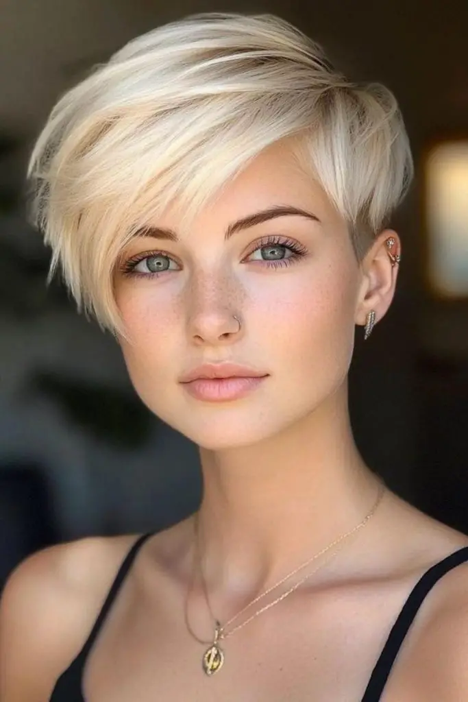 Cloud-Swept Crop feathered light volume hairstyle