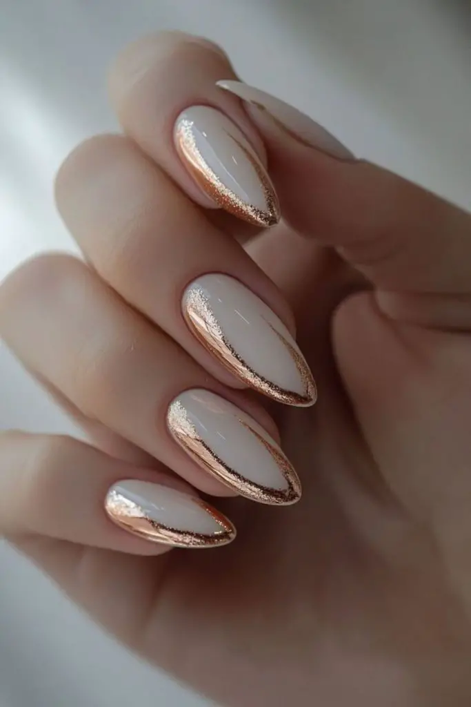 Matte aura nails with floating foil..