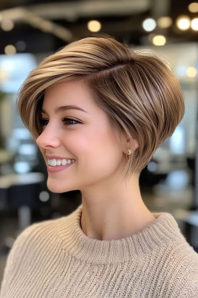 Flicked-Edge Soft Wedge angled soft flicked bob