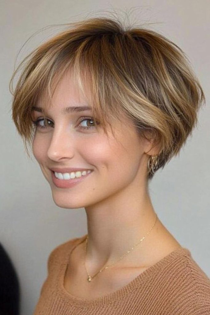 Puffed Micro Bob soft cheeky rounded bob