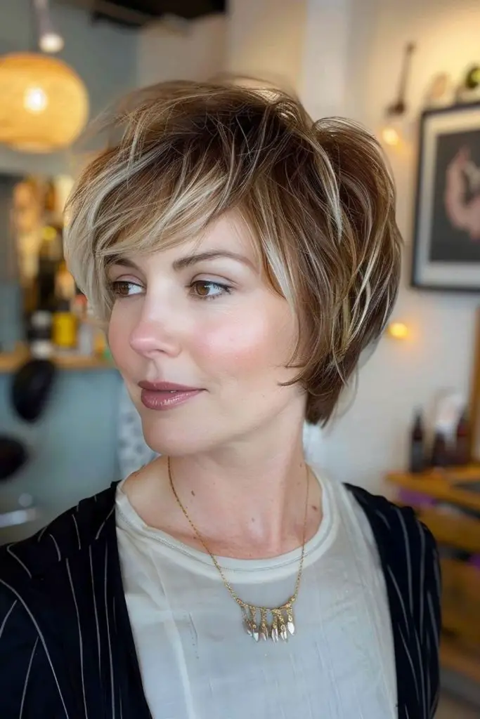 Whispered Feather Bob hairstyle with airy layers