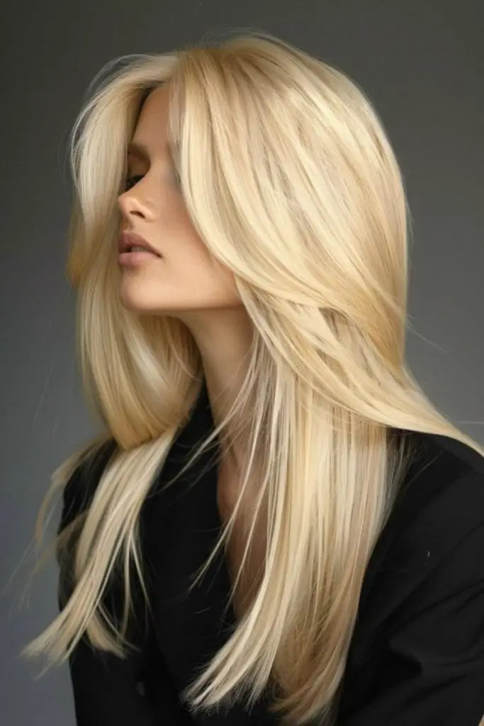 Nostalgic soft blonde with vintage glow
