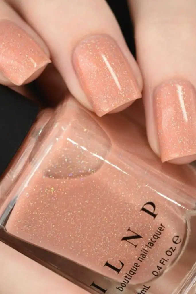Apricot shimmer with frosty soft finish