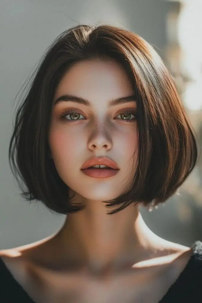 Natural textured bob with motion.