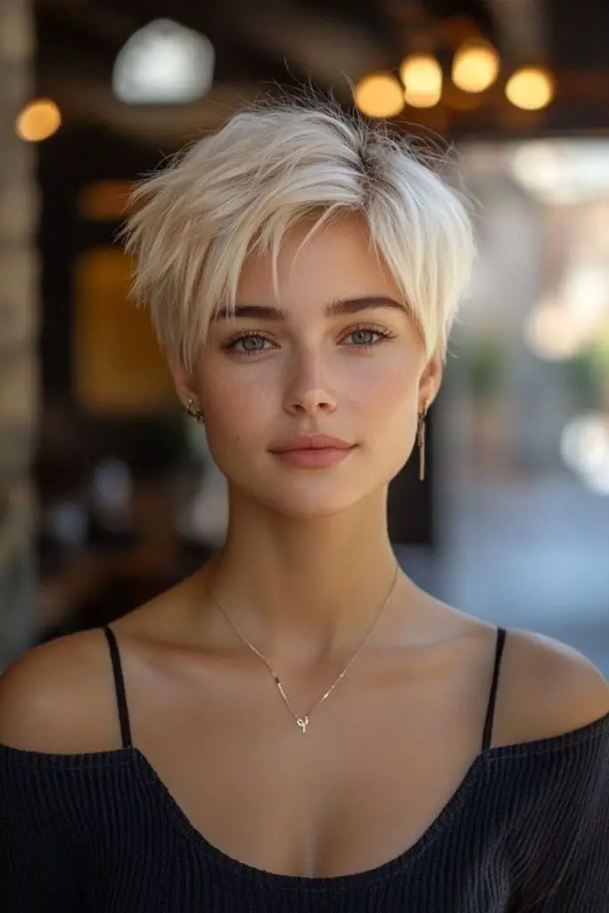 Static-inspired blonde crop with texture