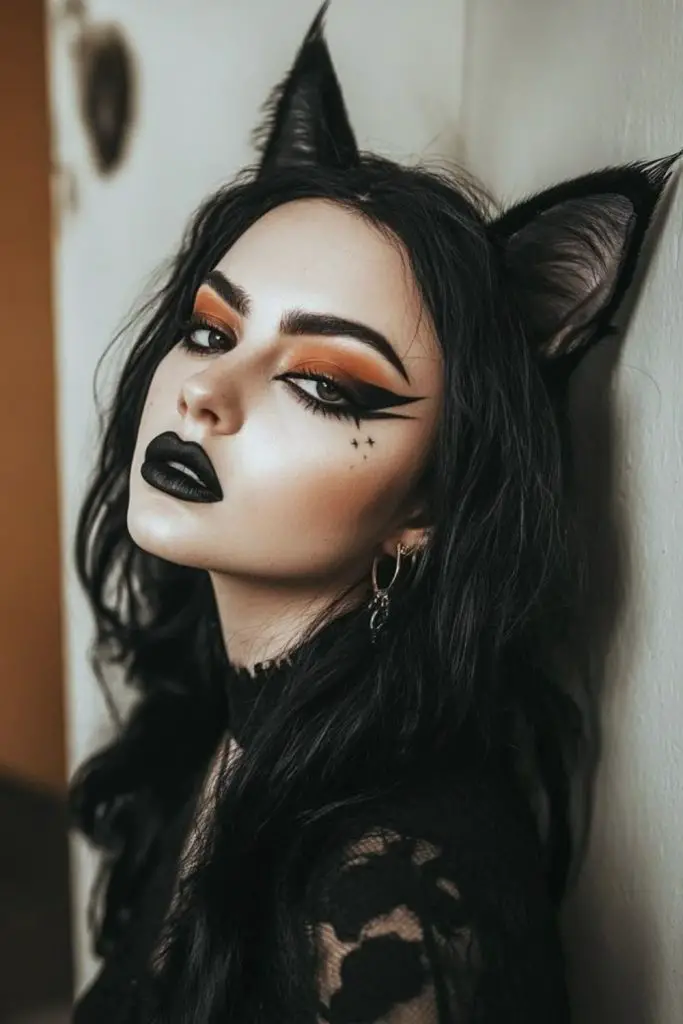 Wild werewolf girl with unruly curls