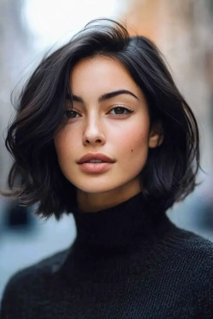 Wavy bob with soft blurry edge