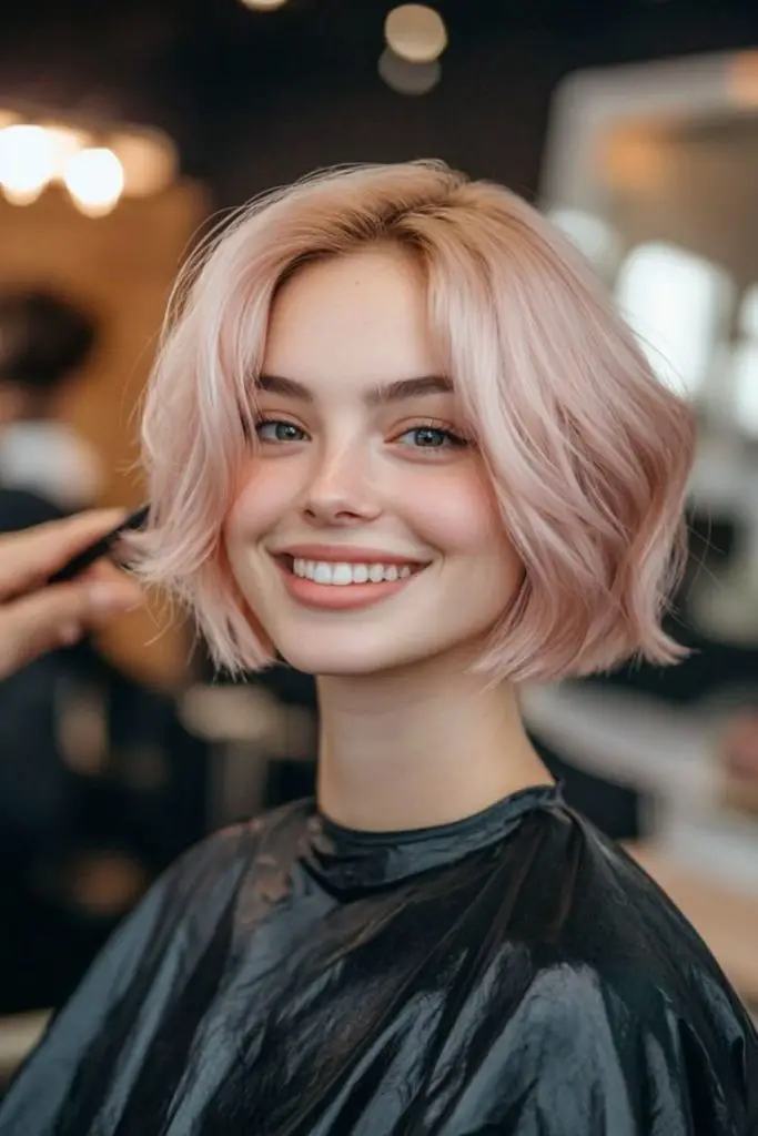 Light pink bob with minimal edge