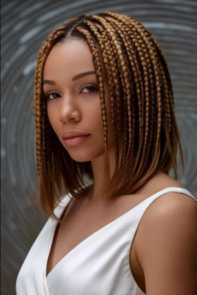 Bronze braids with soft feathered ends