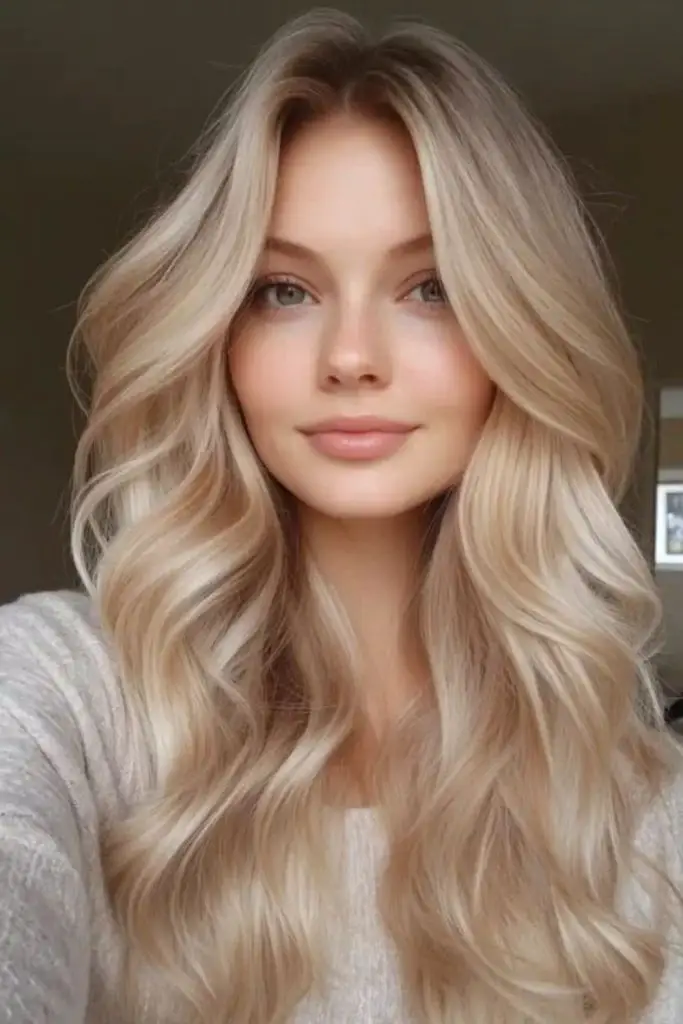 Caramel-blonde blend with melting transitions