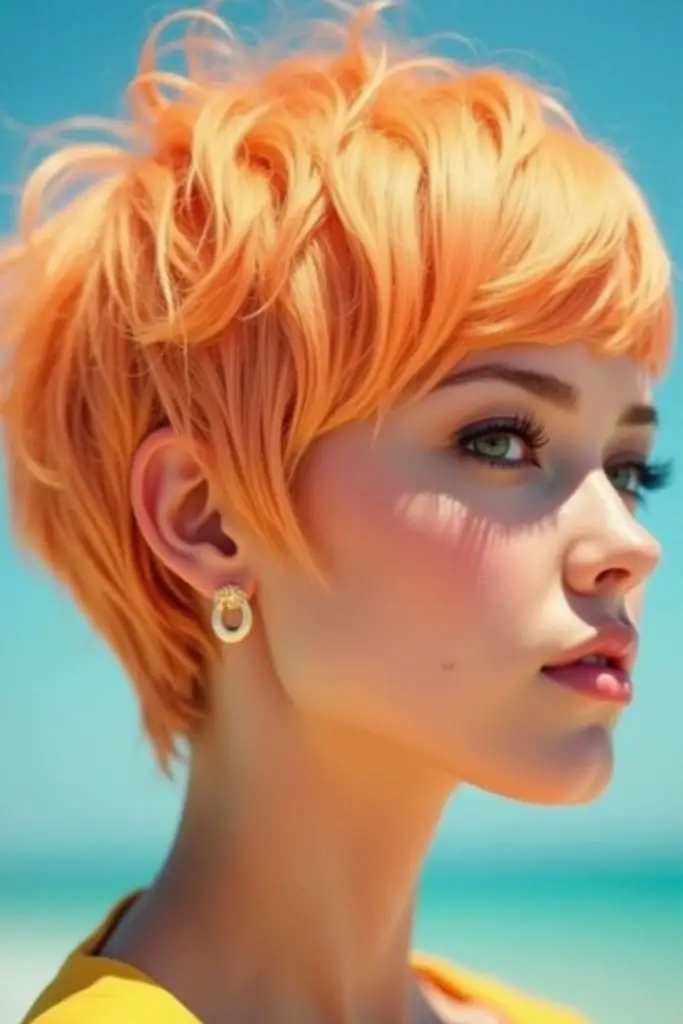 Bright cropped bob with electric style