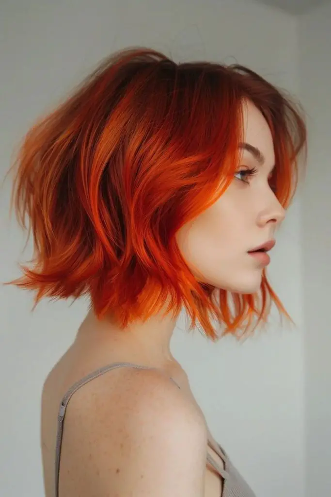 Flared bob in bold citrus shades