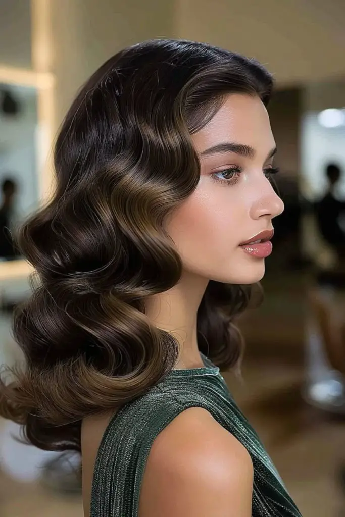 Retro crimped waves for bold flair.