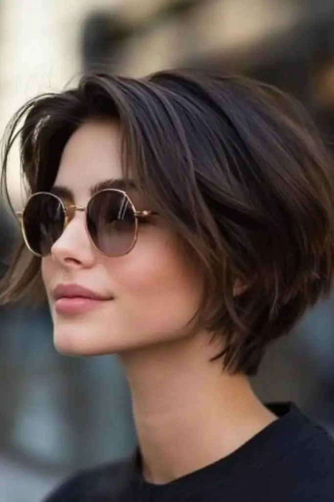 Structured bob with subtle bounce.