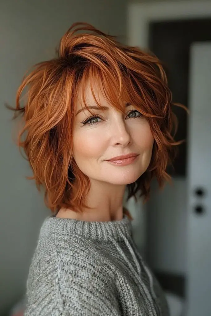 Cinnamon shag with cropped lift