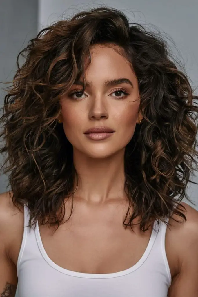 Defined spring curls framing collarbone beautifully.