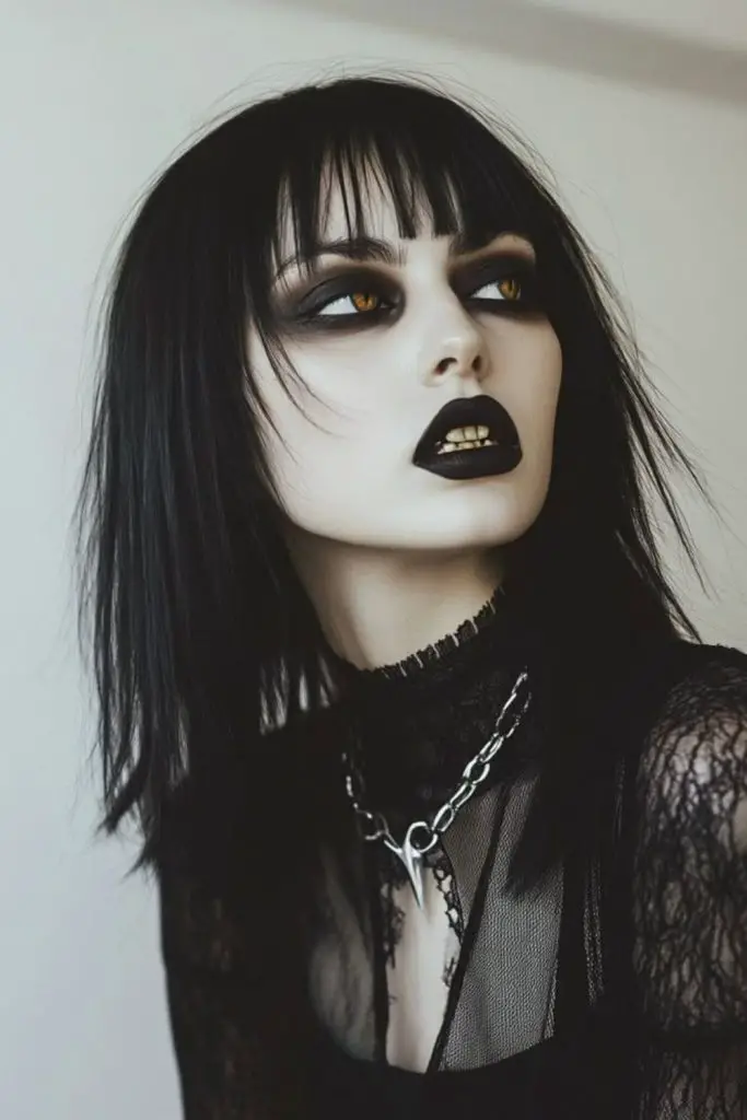 Samurai queen with jet-black strands