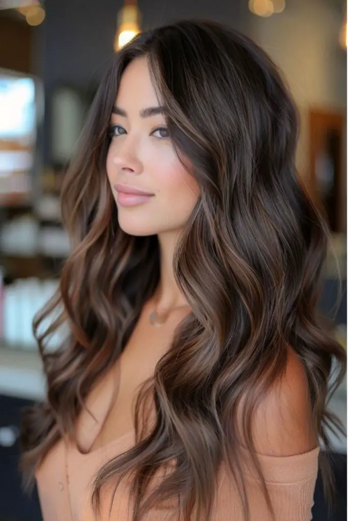 Ashy roots fading into champagne brown
